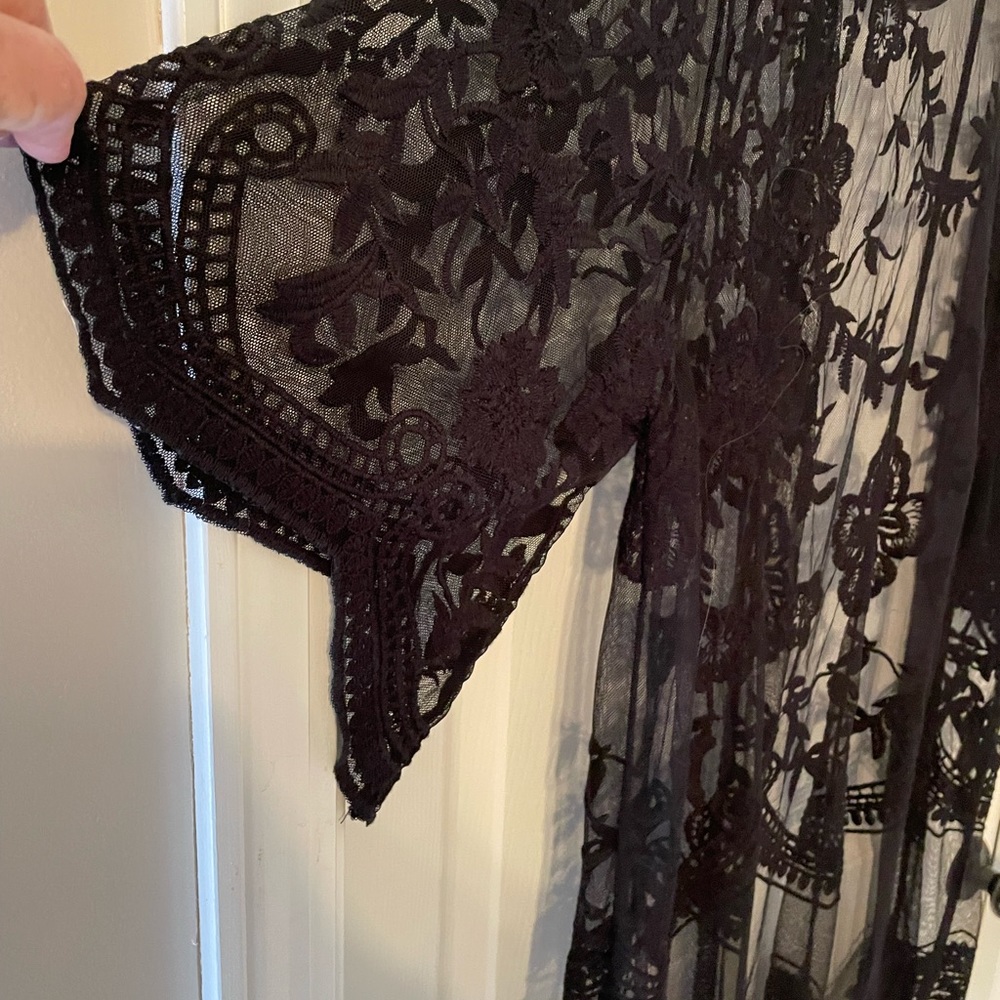 Black sheer cardigan. - Picture 4 of 4